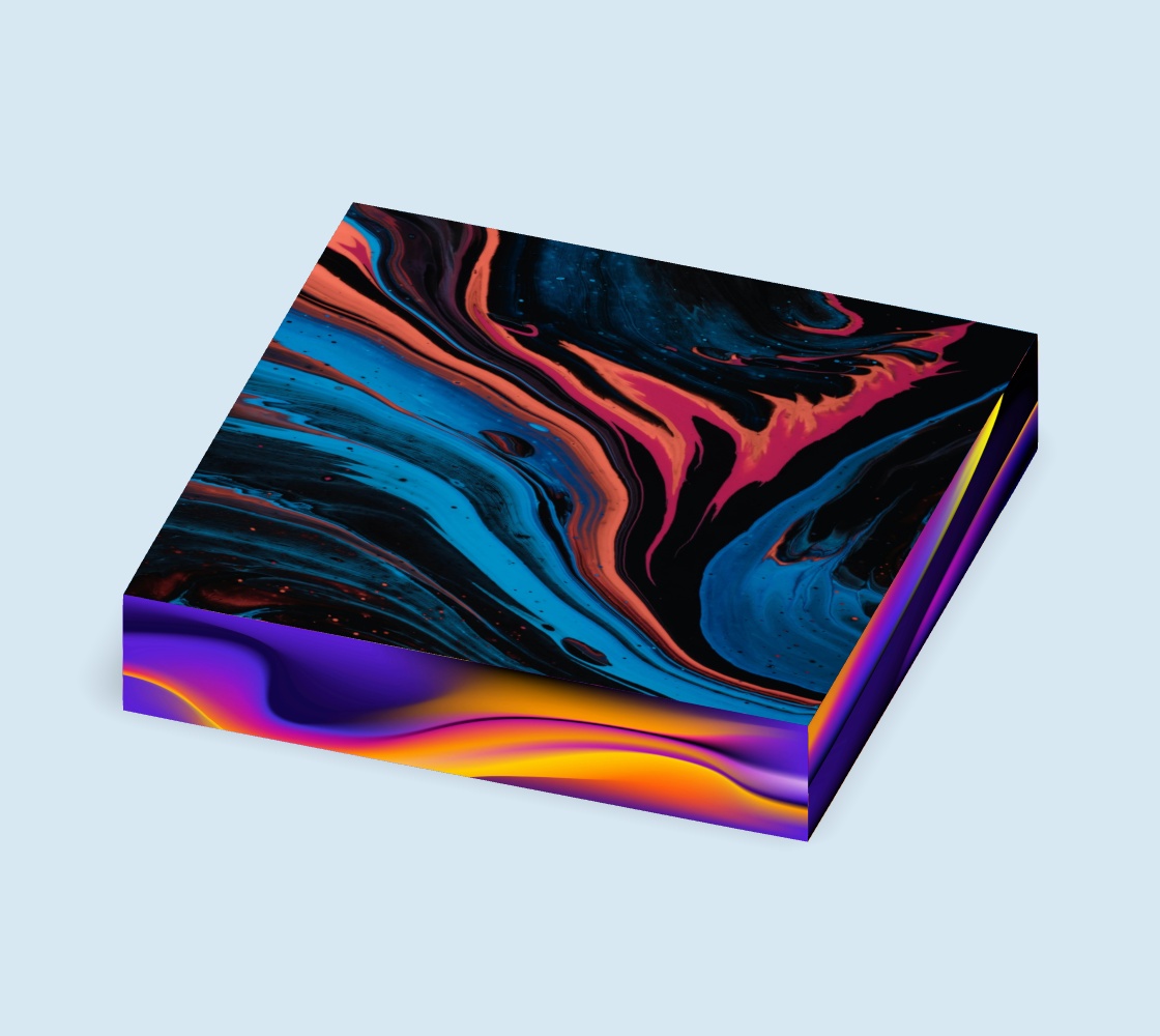 3D Box Mockup demo with colorful textures