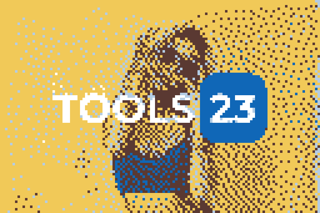 Dithered Tools23 logo with retro pixel art effect