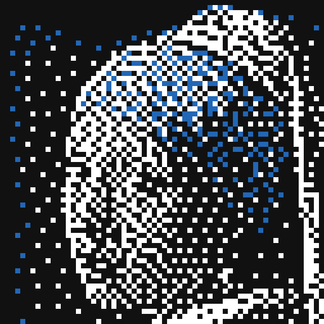Dithered Vermeer artwork with 3 colors